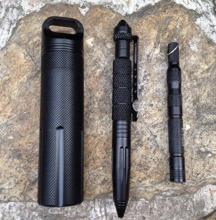 Waterproof Flint Fire Starter+1PC Tactical Self Defense Pen