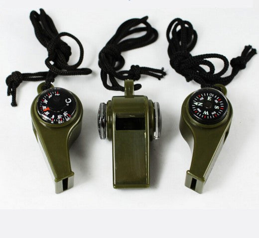 Camping Thermometer 3 in1 Survival Whistle Compass